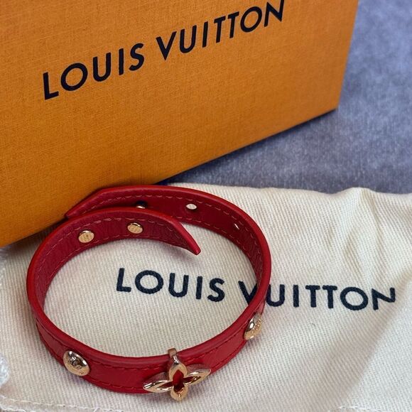 Louis Vuitton Blooming Red Monogram Flower Bracelet M6535 New - Picture 5 of 12